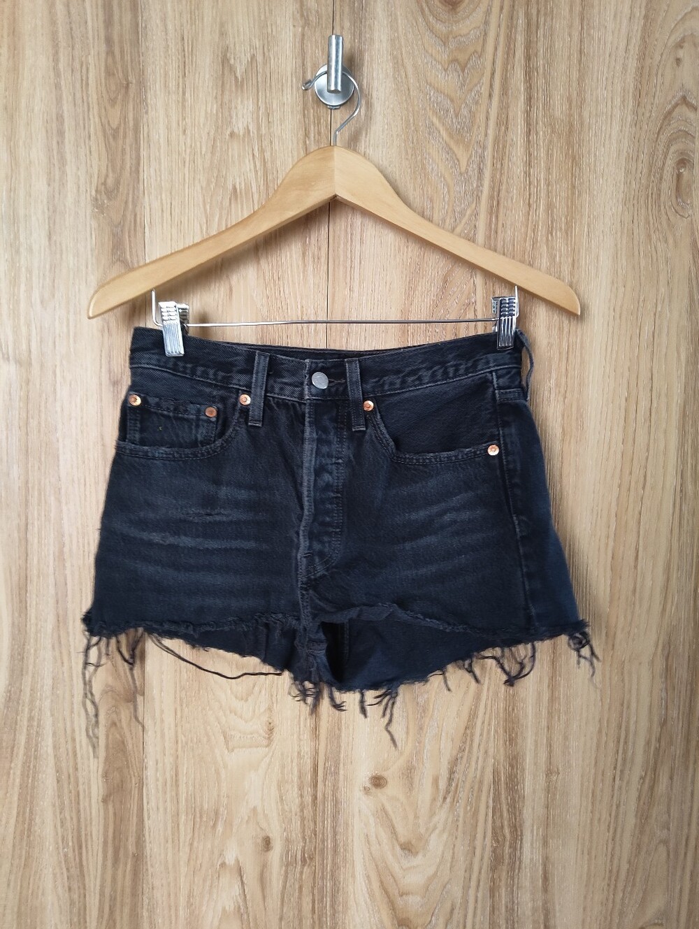 Levi's 501 Black Denim Shorts